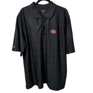 Antigua Men's XXL Black Stripe Polo Shirt San Francisco 49ers NEW NFL football